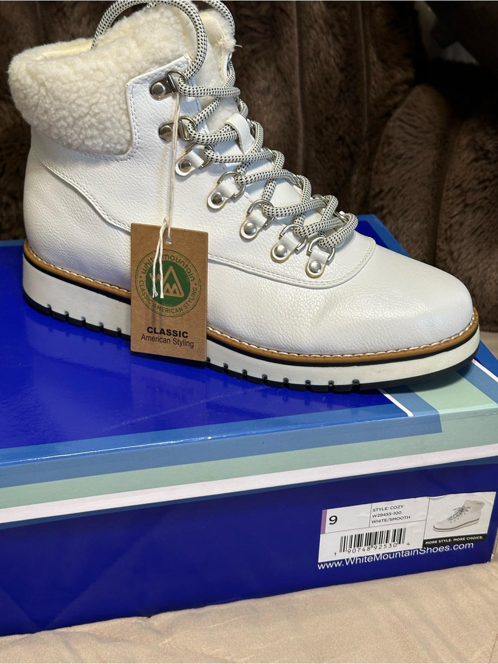 White Mountain white Shearling Hiker Boot for Women